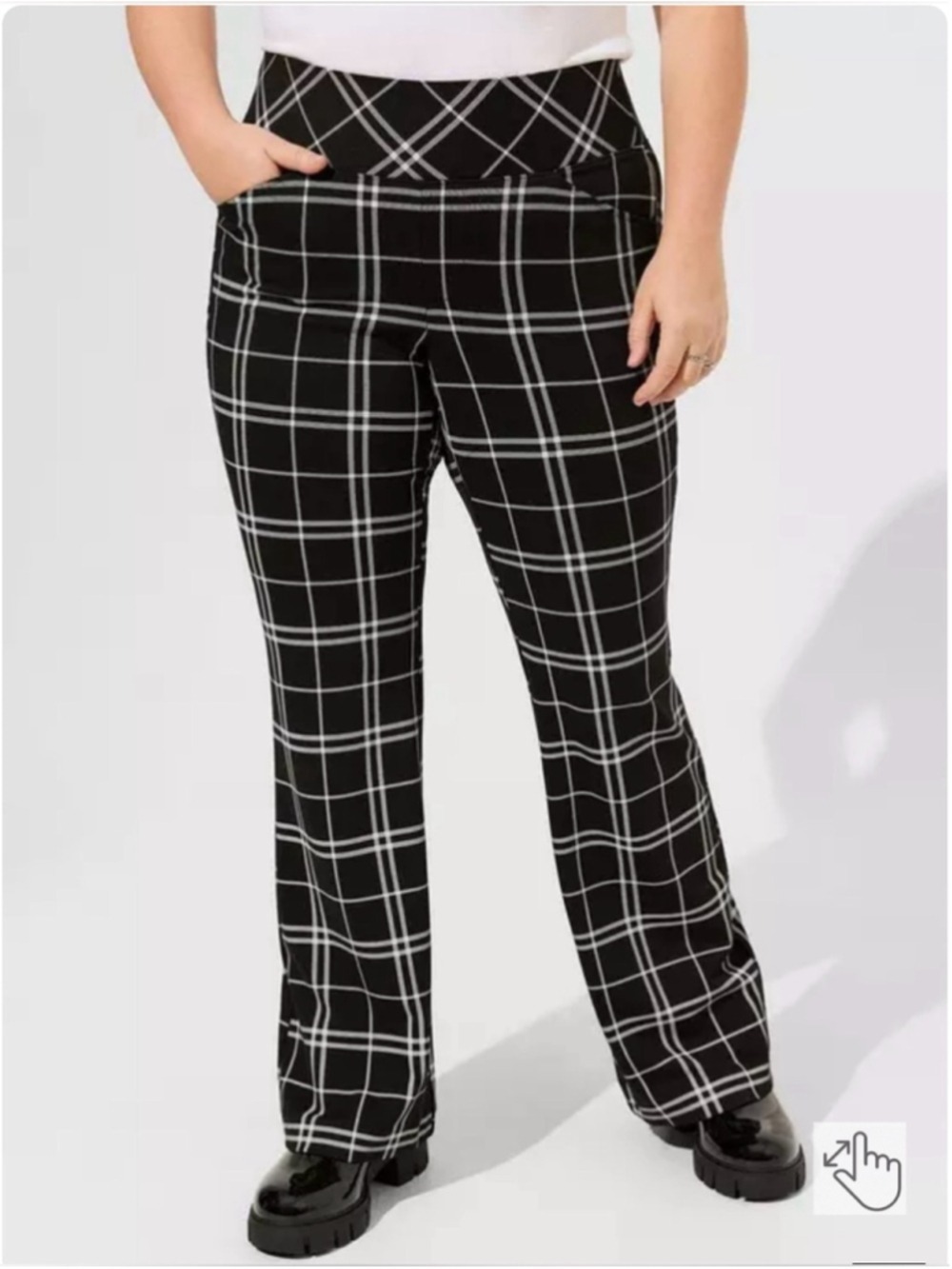 Torrid Studio Flare Pant Career Wear Windowpane Size 2X Regular - Picture 2 of 10